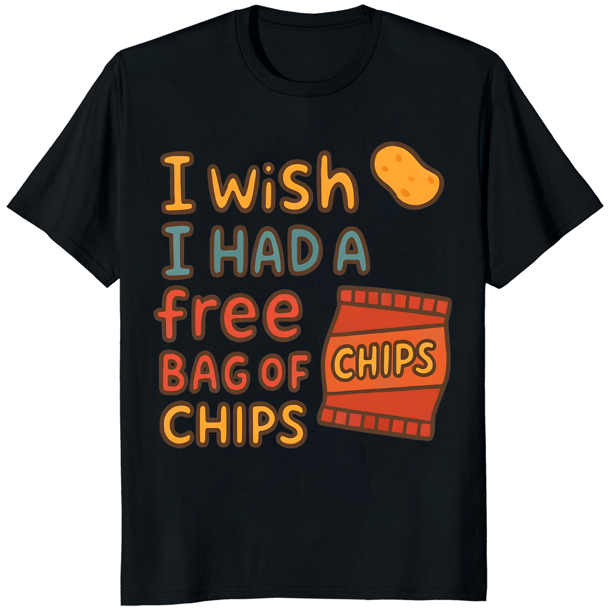 Funny “I Wish I Had A Free Bag Of Chips” T-Shirt | Snack Lover Graphic Tee – Cuccico | Cuccico