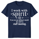 I work with Spirit humor mom shirt navy