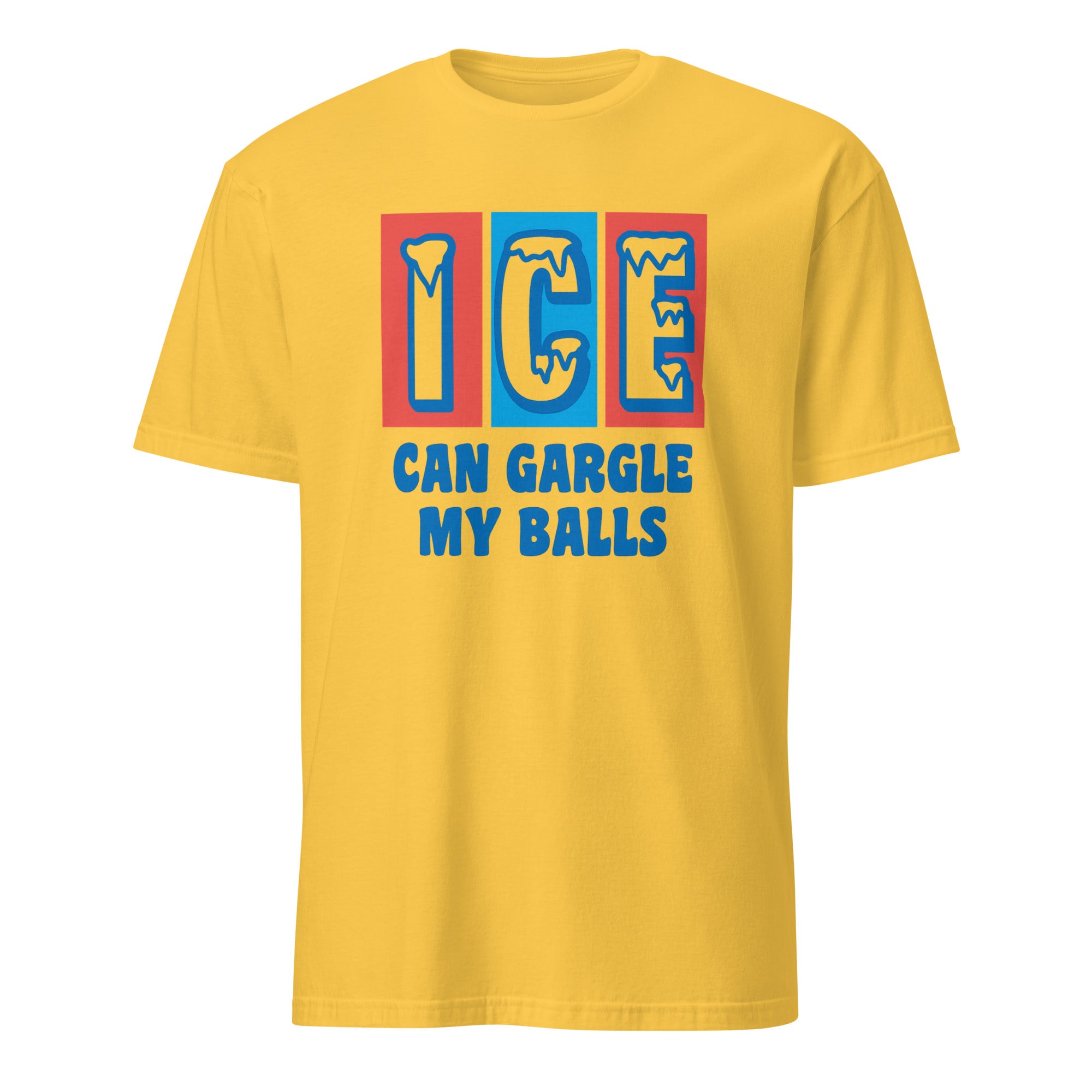 ICE Can Gargle My Balls Shirt in Daisy yellow color by Cuccico