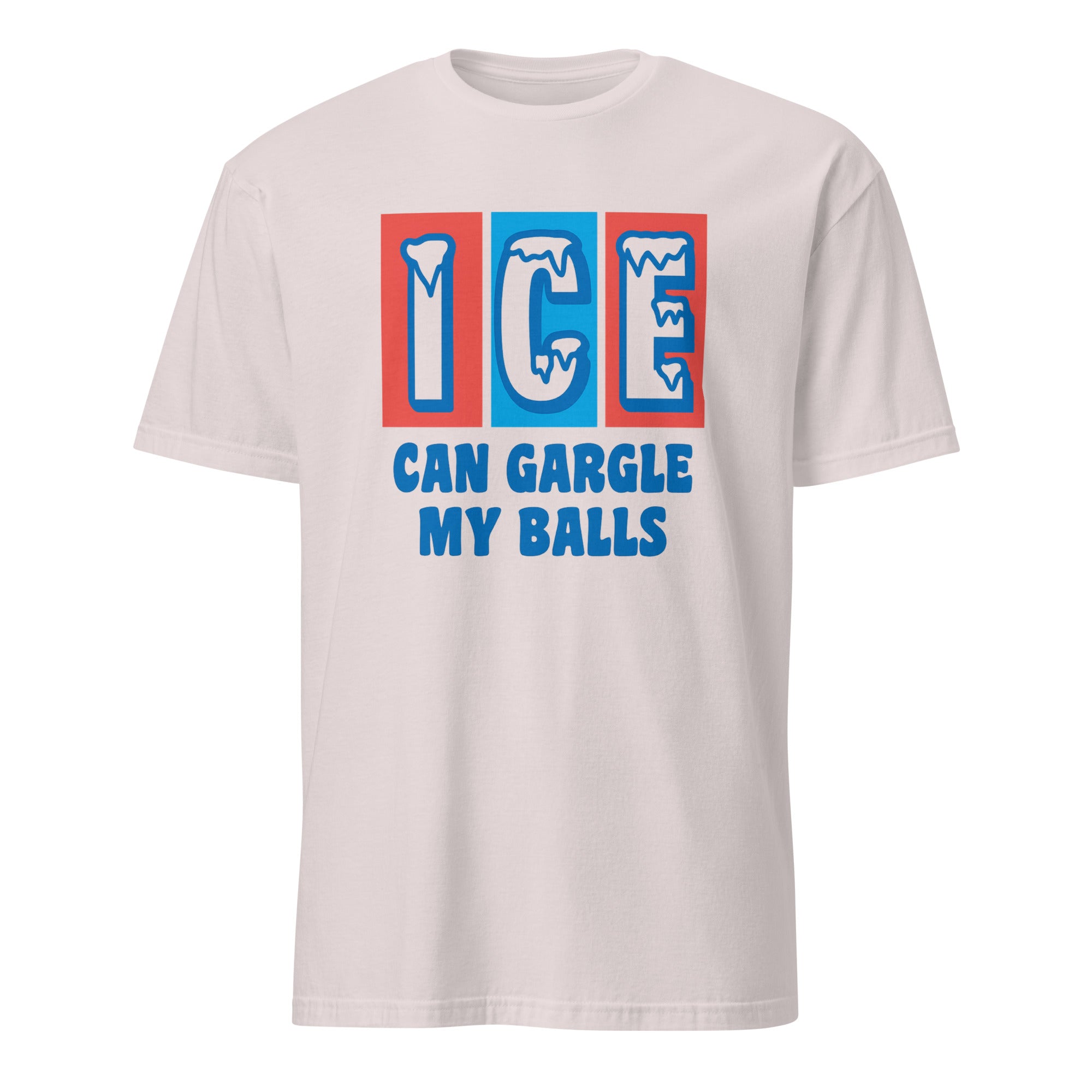 ICE Can Gargle My Balls Shirt in Ice Grey color by Cuccico