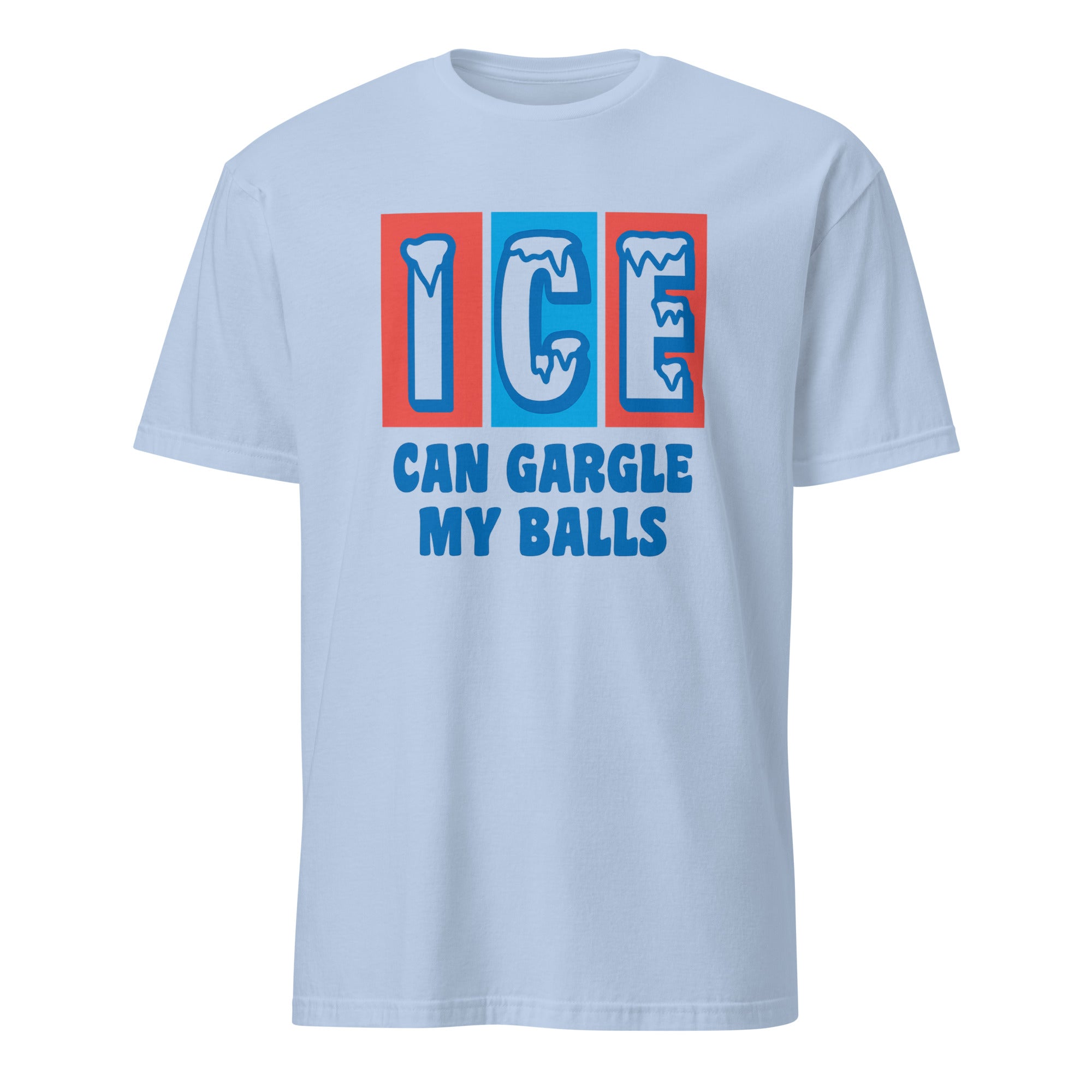 ICE Can Gargle My Balls Shirt in Light Blue color by Cuccico