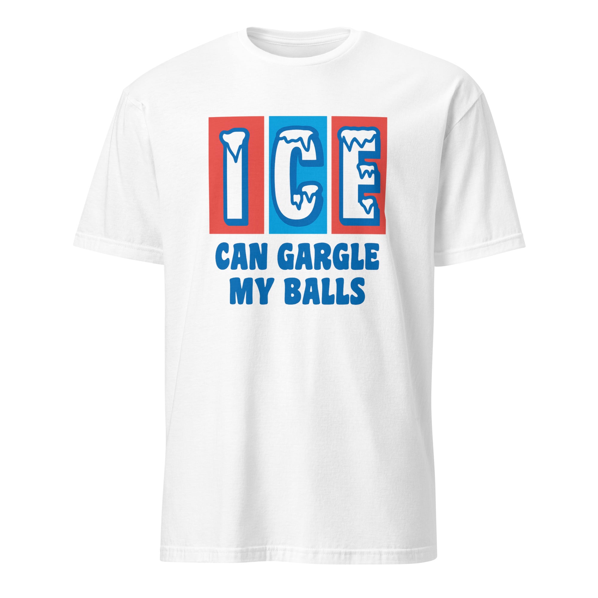 ICE Can Gargle My Balls Shirt in White color by Cuccico