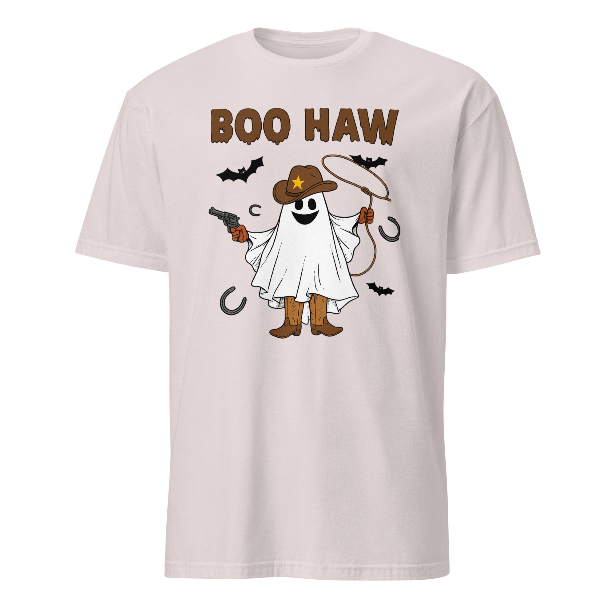 Boo Haw Shirt in Ice Grey – Ghost Cowboy Spooky Fall Western Tee by Cuccico