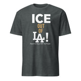 ICE Out of LA Shirt in dark heather with Deport LA Migra statement by Cuccico