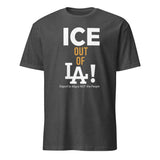 ICE Out of LA Shirt in dark heather grey with protest slogan by Cuccico