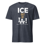 ICE Out of LA Shirt in heather navy showcasing activist graphic by Cuccico