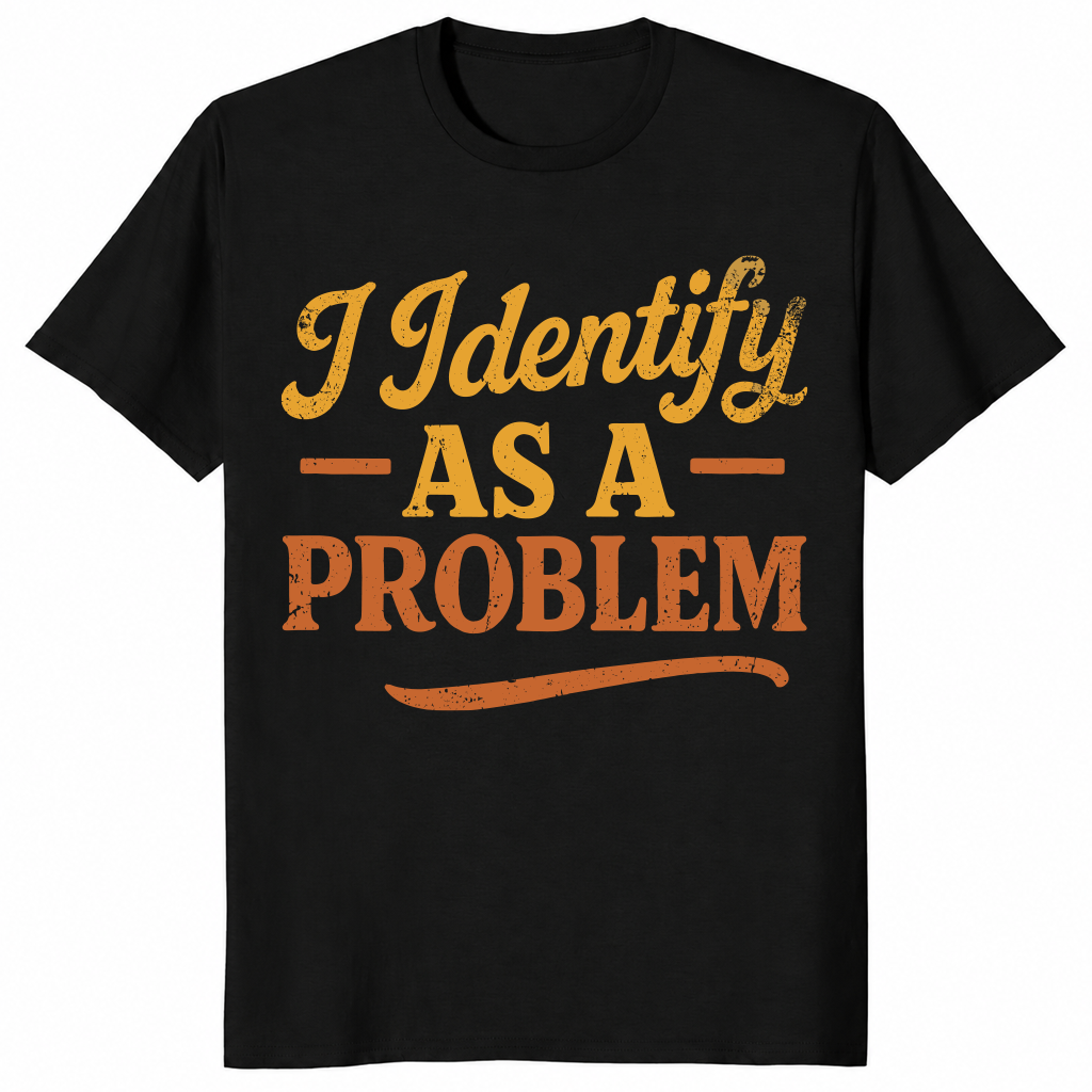 Identify as a problem shirt in black