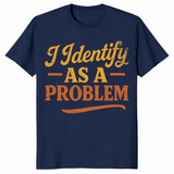 Identify as a problem shirt in navy