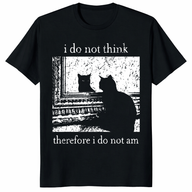 I Do Not Think Therefore I Do Not Am – Funny Grunge Cat Shirt | Vintage Goth Punk Tee