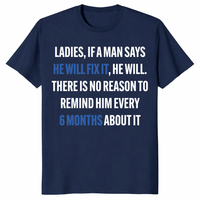 Navy if a man says he will fix it shirt funny handyman graphic tee