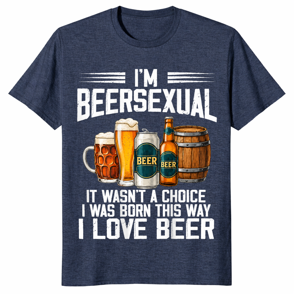 I'm a beersexual shirt in heather navy