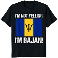 I’m Not Yelling I’m Bajan shirt by Cuccico – funny Barbados flag graphic tee for Bajan pride and Caribbean heritage