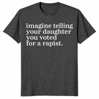 Dark heather grey political slogan t-shirt, unisex fit