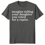 Dark heather minimalist slogan tee with white lowercase text