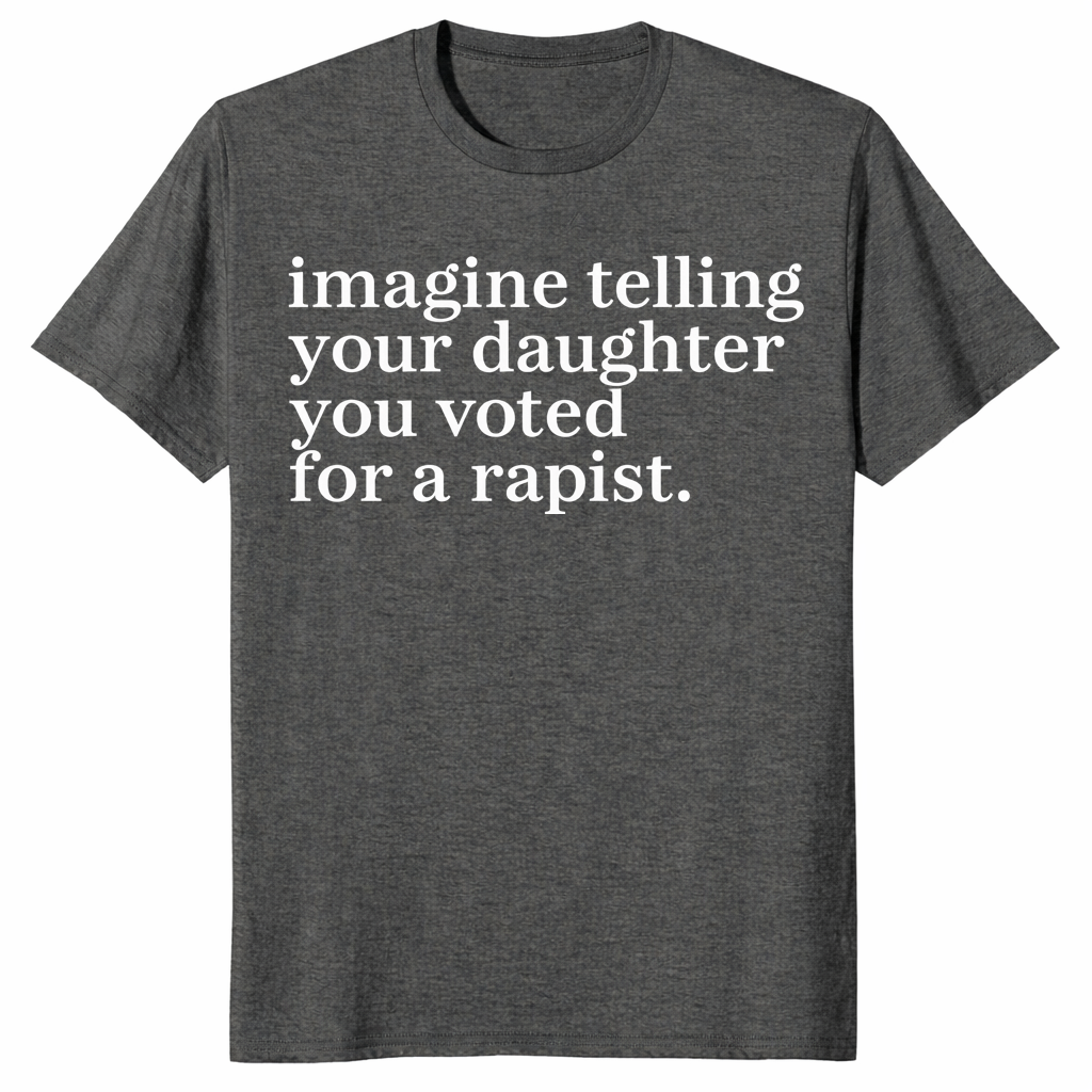 Dark heather minimalist slogan tee with white lowercase text