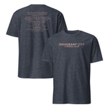 Heather Navy Los Angeles is for Everyone shirt with Immigrant City Football Club front text