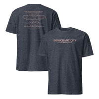 Heather Navy Los Angeles is for Everyone shirt with Immigrant City Football Club front text