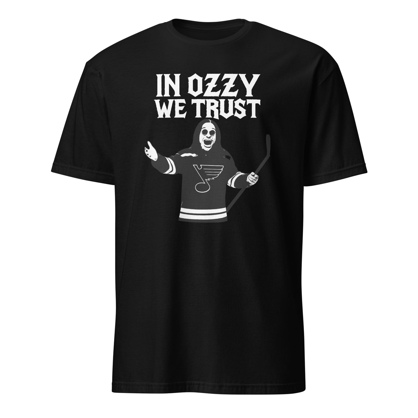 In Ozzy We Trust Shirt in black featuring St. Louis Blues x Ozzy Osbourne by Cuccico
