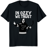 In Ozzy We Trust T-shirt in black featuring St. Louis Blues x Ozzy Osbourne by Cuccico