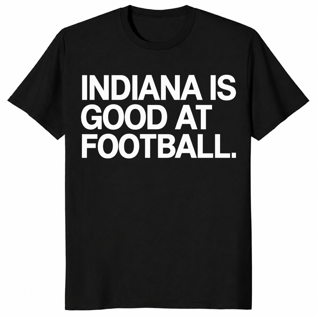 Indiana football shirt in black, funny college football fan tee