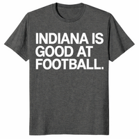 Indiana football shirt in dark heather, funny college football fan tee
