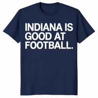 Indiana football shirt in navy, funny college football fan tee