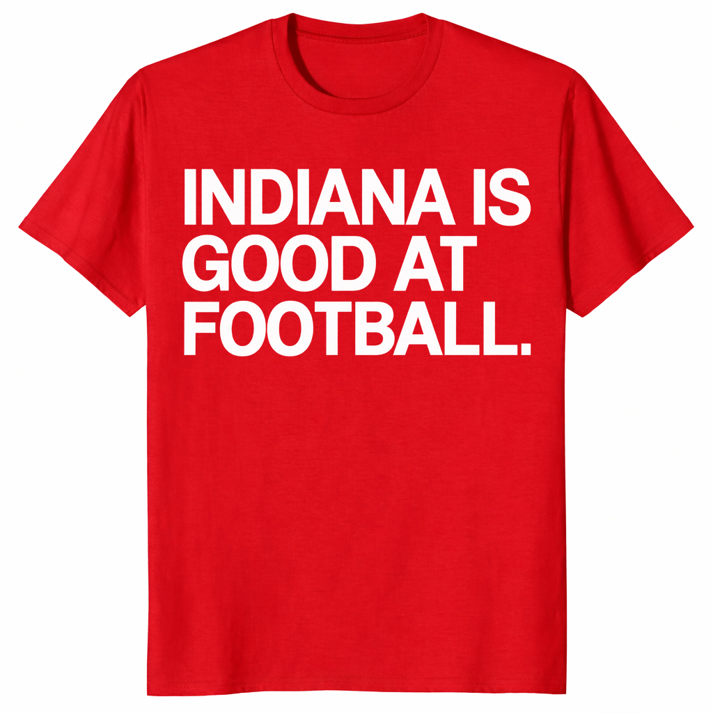 Indiana football shirt in red, funny college football fan tee