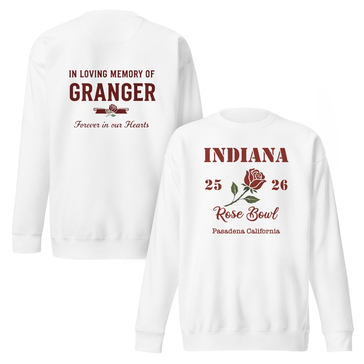 Indiana Rose Bowl 2026 Sweatshirt featuring vintage Pasadena design by Cuccico
