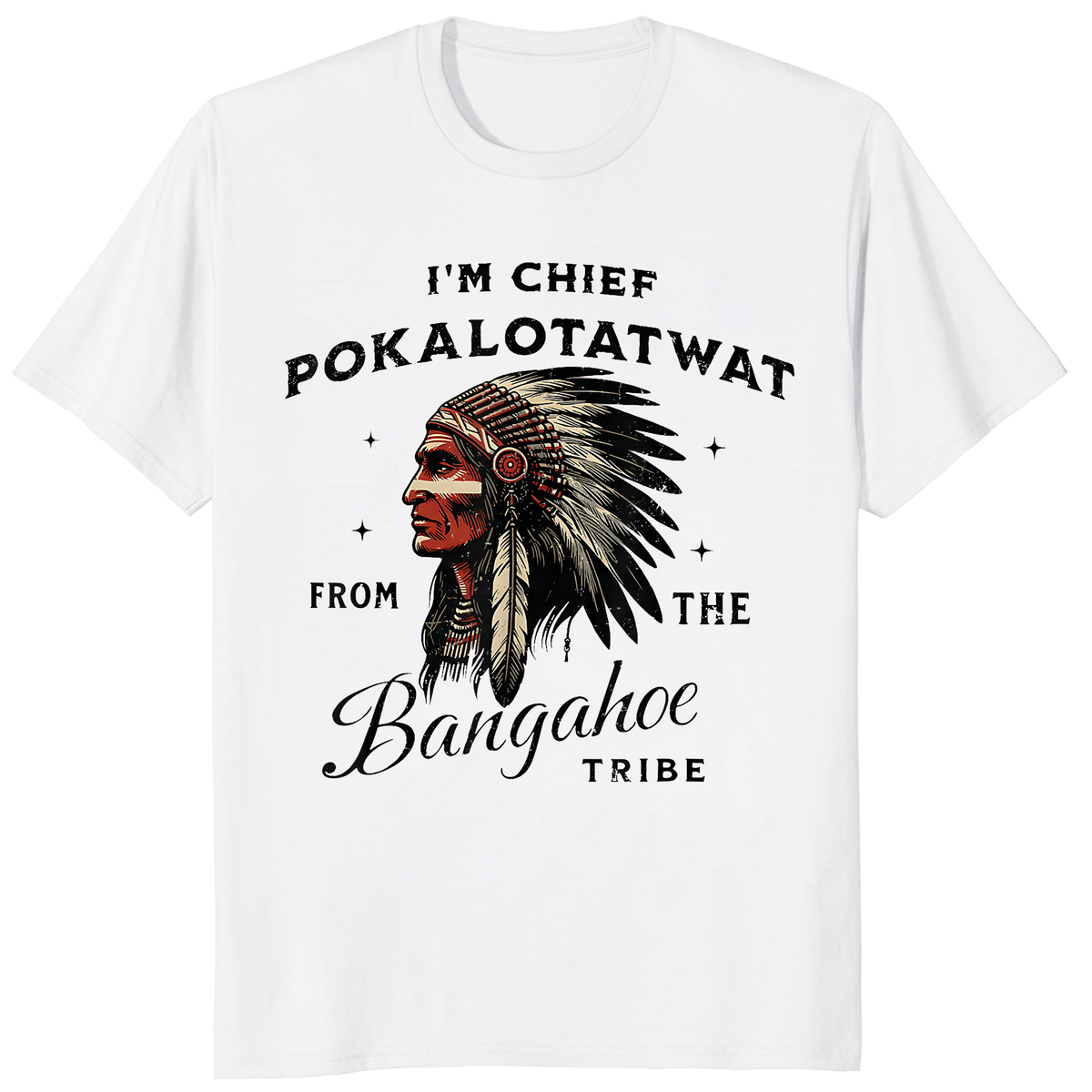 Indigenous Native Chief Tee with Traditional Tribal Headdress Graphic Shirt