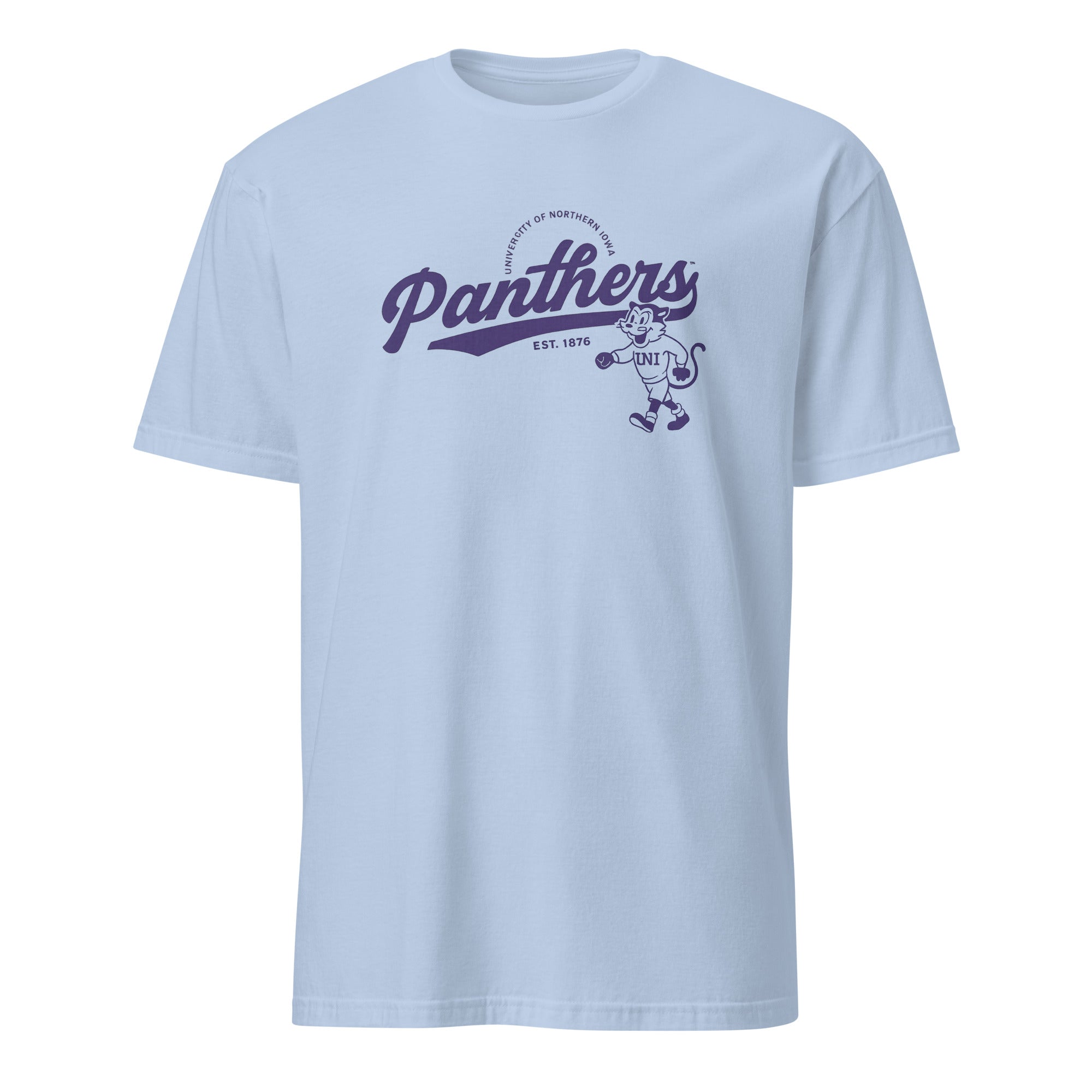 Iowa Hawkeyes Est. 1847 Football Logo Shirt in Light Blue by Cuccico