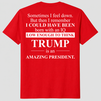 Sometimes I Feel Down IQ Low Trump Shirt | Political Humor Tee | Cuccico