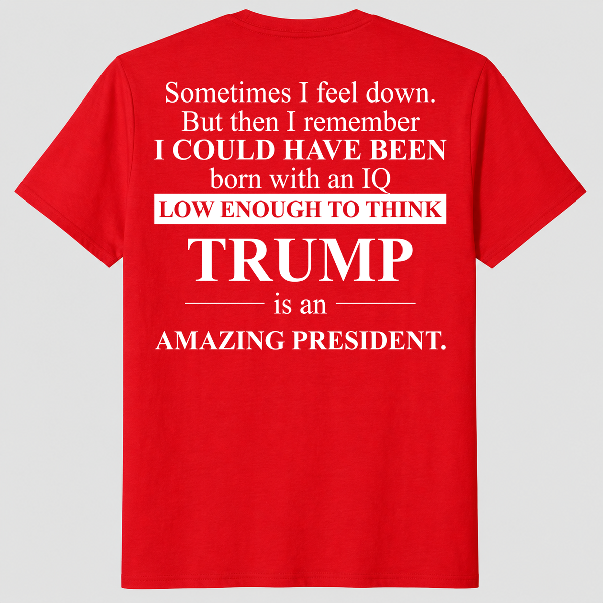 Sometimes I Feel Down IQ Low Trump Shirt | Political Humor Tee | Cuccico