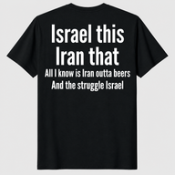 Iran outta beer shirt in black