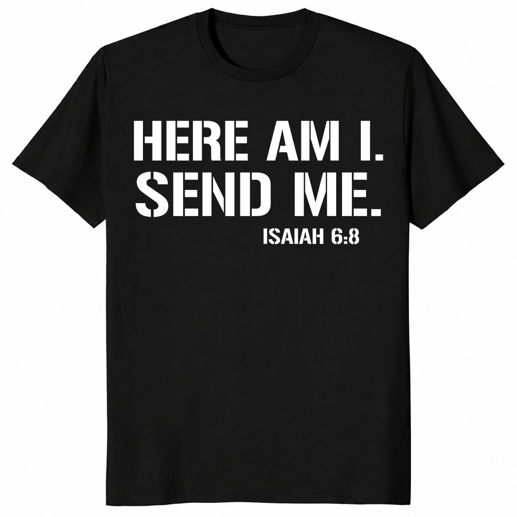 Isaiah 6:8 shirt in black