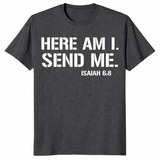 Isaiah 6:8 shirt dark heather grey