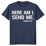 Isaiah 6:8 shirt heather navy