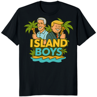 Island Boys Trump Epstein Shirt in black by Cuccico — satirical Epstein Files design