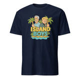 Island Boys Trump Epstein Shirt in navy by Cuccico — bold Epstein Files satire graphic