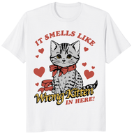 It Smells Like Wrong Kitten In Here T-Shirt | Funny Cat Graphic Tee by Cuccico | Cuccico