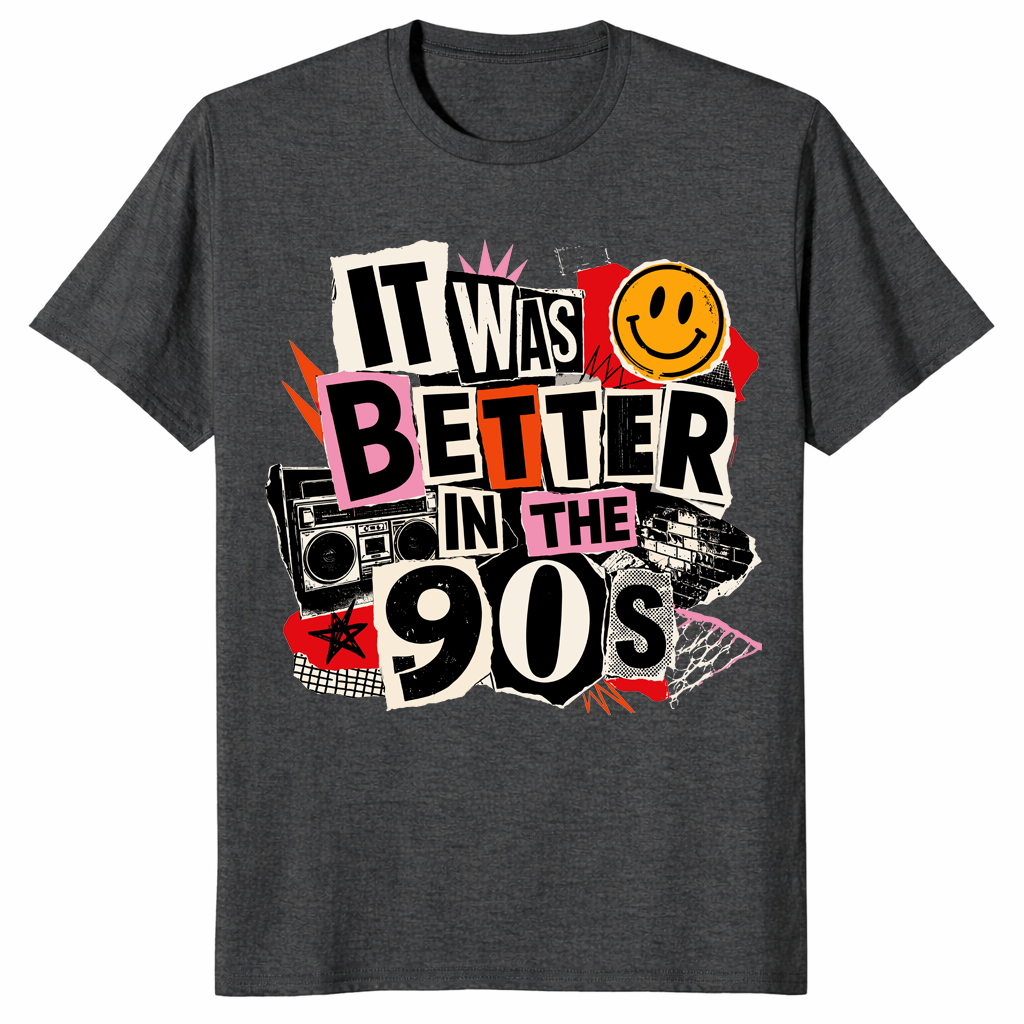 It Was Better In The 90s shirt in dark heather grey