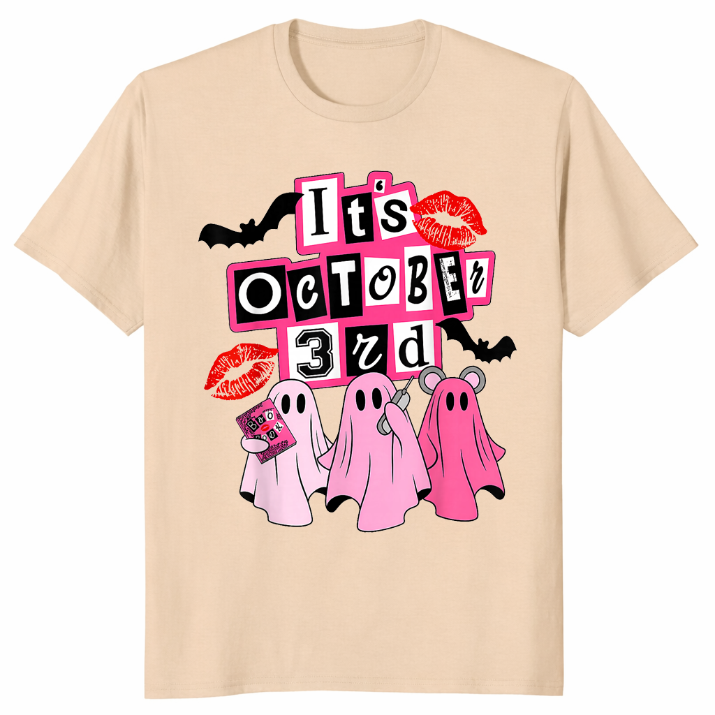 It's October 3rd Mean Ghouls Shirt in sand