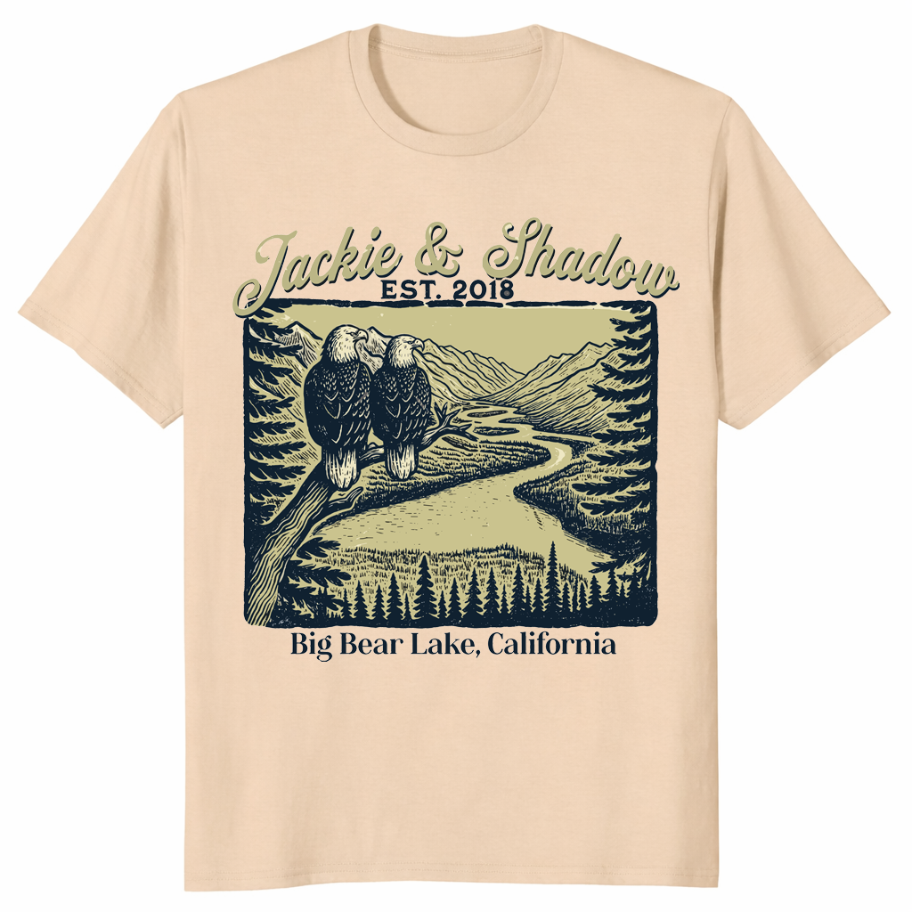 Jackie and Shadow Bald Eagles shirt in sand