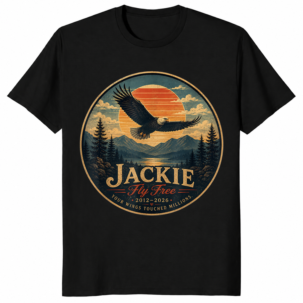Jackie bald eagle shirt in black