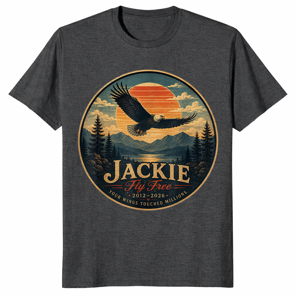 Jackie bald eagle shirt dark heather grey
