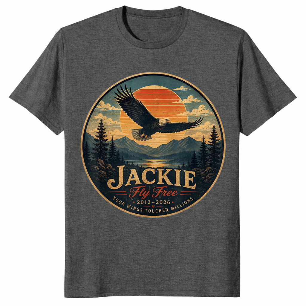 Jackie bald eagle shirt dark heather