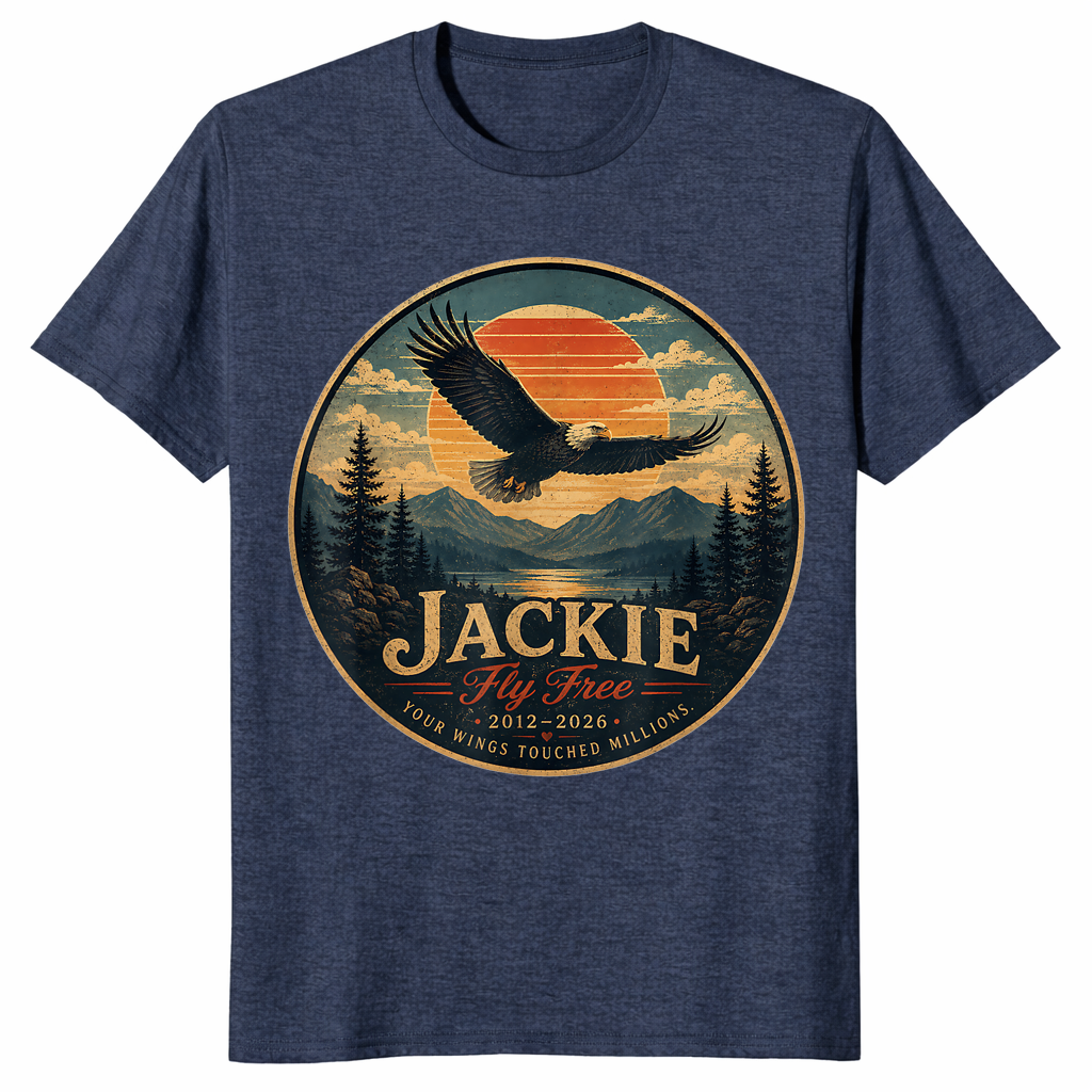 Jackie bald eagle shirt heather navy