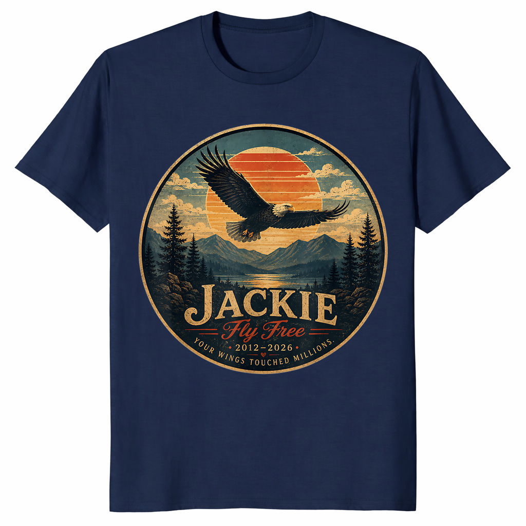 Jackie bald eagle shirt in navy