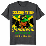 Jamaica independence day shirt in dark heather grey