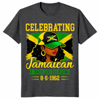 Jamaica independence day shirt in dark heather grey