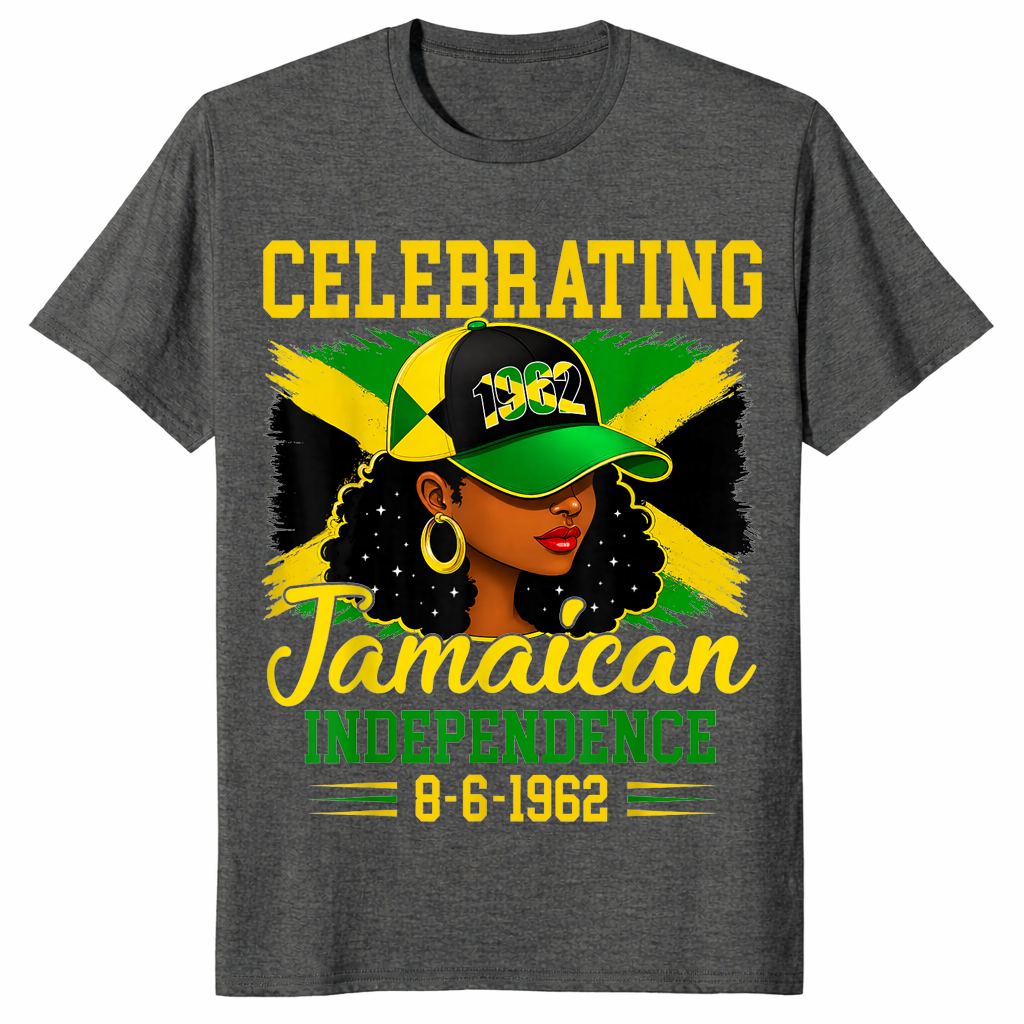 Jamaica independence day shirt in dark heather